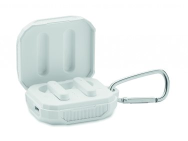 Logo trade promotional giveaways image of: TWS earbuds with solar charger
