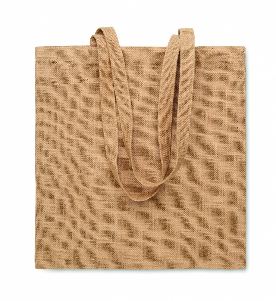 Logo trade promotional items image of: Jute long handled shopping bag