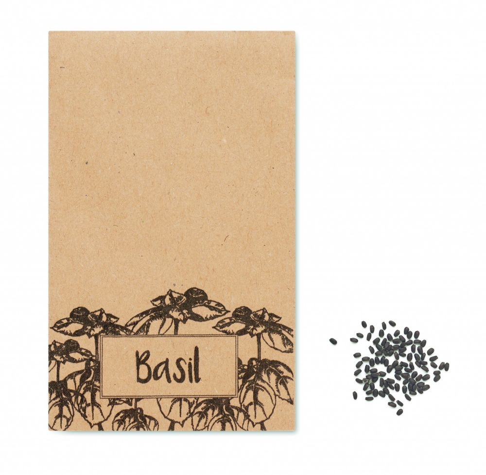 Logo trade business gift photo of: Basil seeds in craft envelope