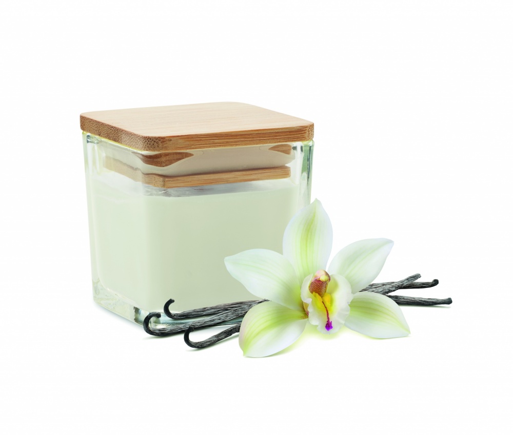 Logo trade promotional giveaways picture of: Squared fragranced candle 50gr