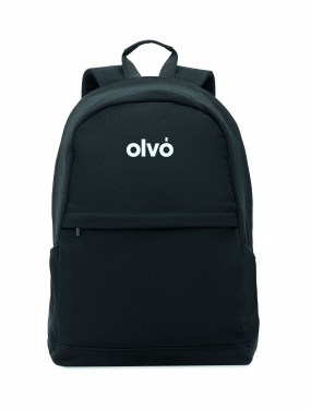Logo trade promotional items picture of: A 15-inch laptop backpack made of recycled pre-consumer cotton and recycled polyester with customizable printing.
