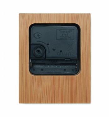 Logo trade promotional items image of: Bamboo table clock