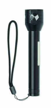 Logo trade promotional products picture of: 3-in-1 aluminum flashlight with an emergency hammer and seatbelt cutter, customizable with printing