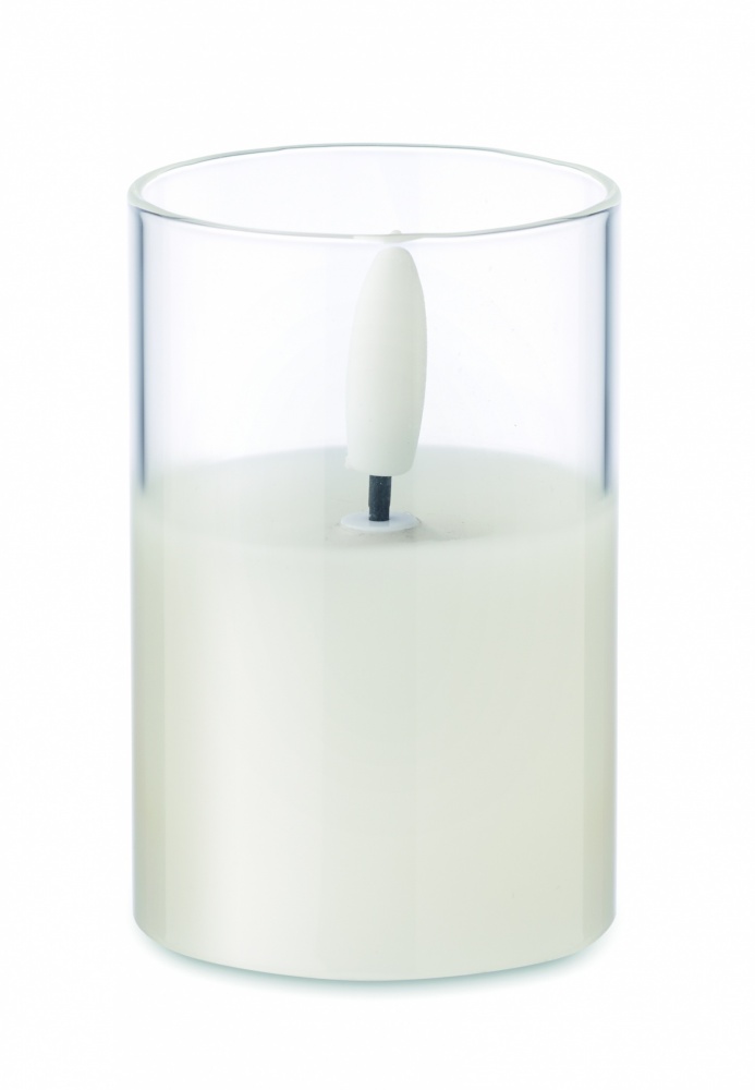 Logo trade business gift photo of: LED wax candle in glass holder