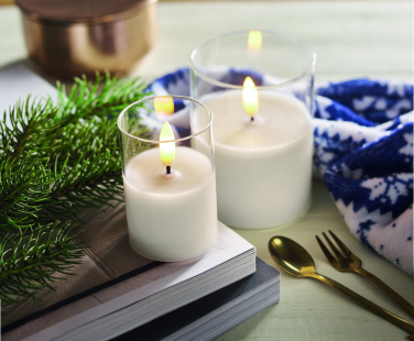 Logo trade promotional products image of: LED wax candle in glass holder