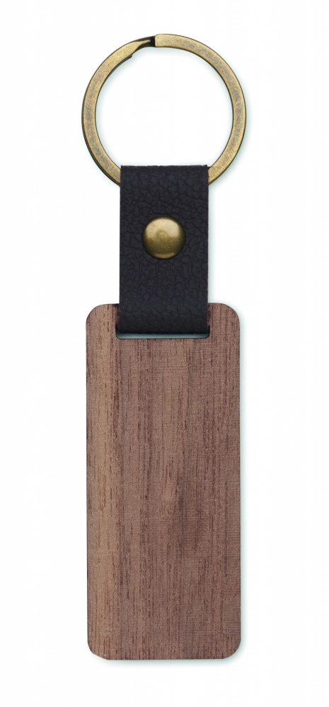 Logotrade promotional items photo of: Key ring in walnut and PU Kokkola