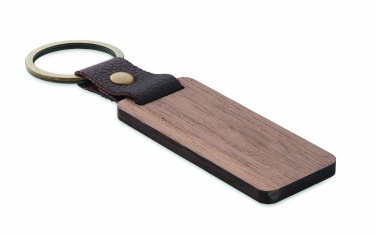 Logotrade promotional giveaway image of: Key ring in walnut and PU Kokkola