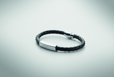 Logo trade promotional giveaways picture of: Braided faux leather bracelet