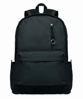 Logotrade promotional gift image of: A 15-inch laptop backpack made of recycled pre-consumer cotton with customizable printing