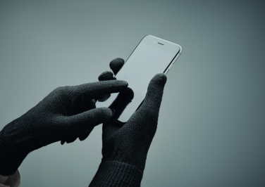 Logo trade promotional merchandise picture of: Knitted gloves in RPET