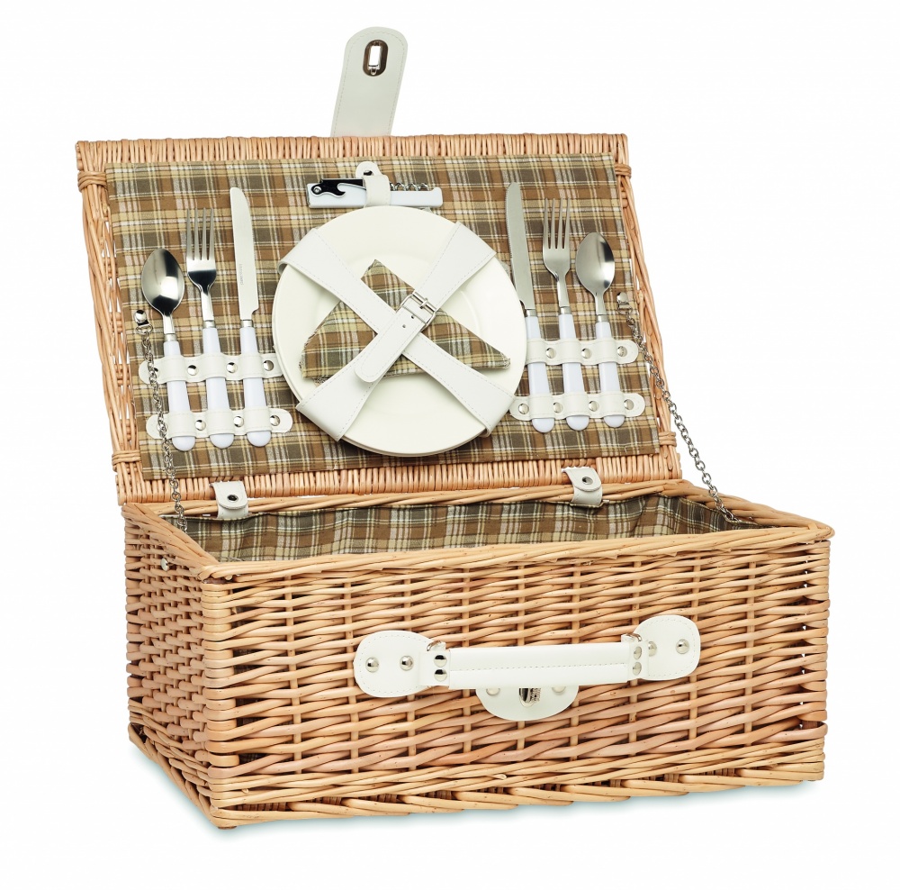 Logo trade promotional items image of: Wicker picnic basket 2 people