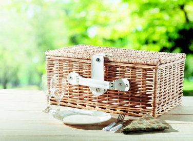 Logo trade promotional merchandise photo of: Wicker picnic basket 2 people