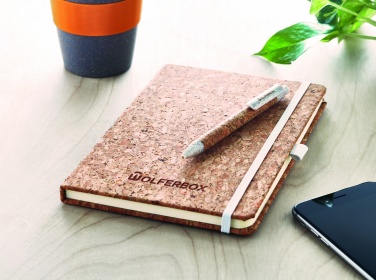 Logo trade promotional giveaways picture of: A5 cork notebook with pen