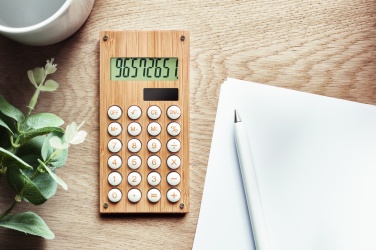Logotrade promotional gift image of: 8 digit bamboo calculator