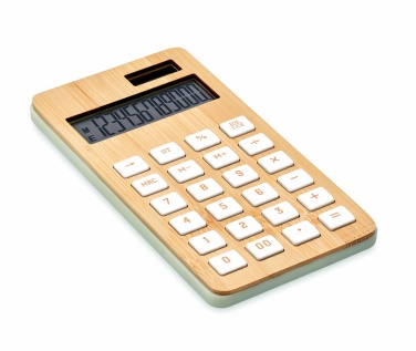 Logo trade promotional gifts image of: 12 digit bamboo calculator