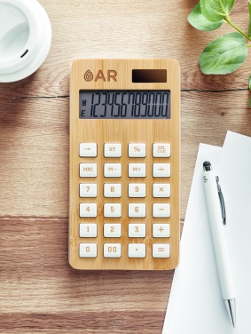 Logo trade corporate gift photo of: 12 digit bamboo calculator