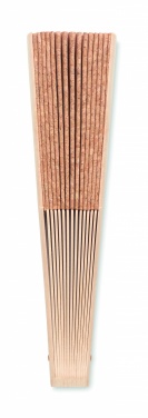Logo trade advertising product photo of: Wood hand fan with cork fabric
