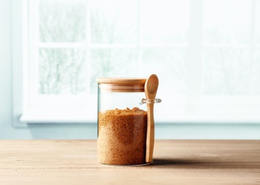 Logo trade business gifts image of: Glass jar with spoon 600 ml