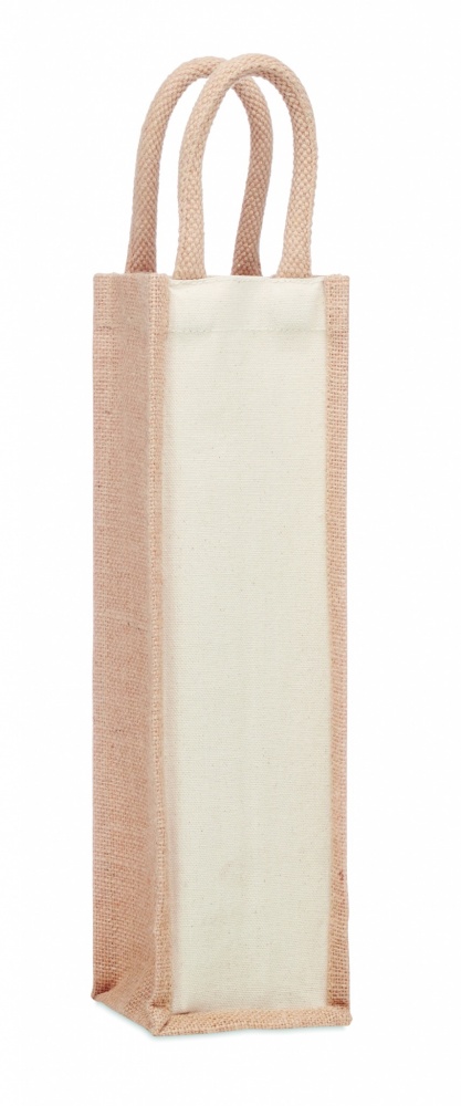 Logo trade promotional gifts picture of: Jute wine bag for one bottle