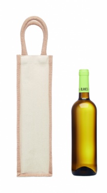 Logo trade promotional merchandise picture of: Jute wine bag for one bottle