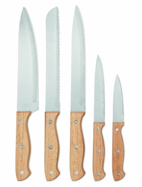 Logo trade promotional giveaways picture of: 5 piece knife set in base