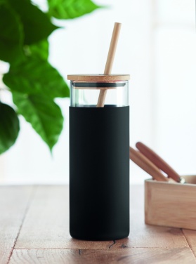 Logotrade promotional item picture of: Glass tumbler 450ml bamboo lid