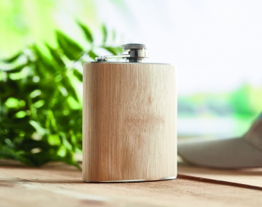 Logotrade promotional merchandise image of: Bamboo slim hip flask 170ml