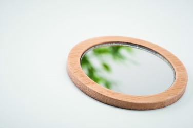 Logo trade promotional giveaways picture of: Bamboo make-up mirror