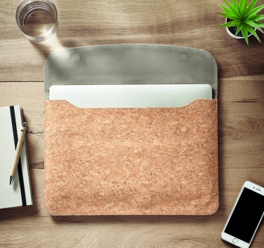 Logo trade promotional gift photo of: Cork laptop bag magnetic flap
