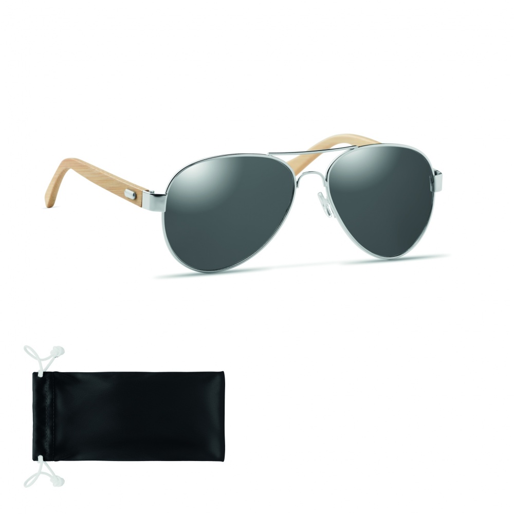 Logotrade promotional gift image of: Bamboo sunglasses in pouch TARTU