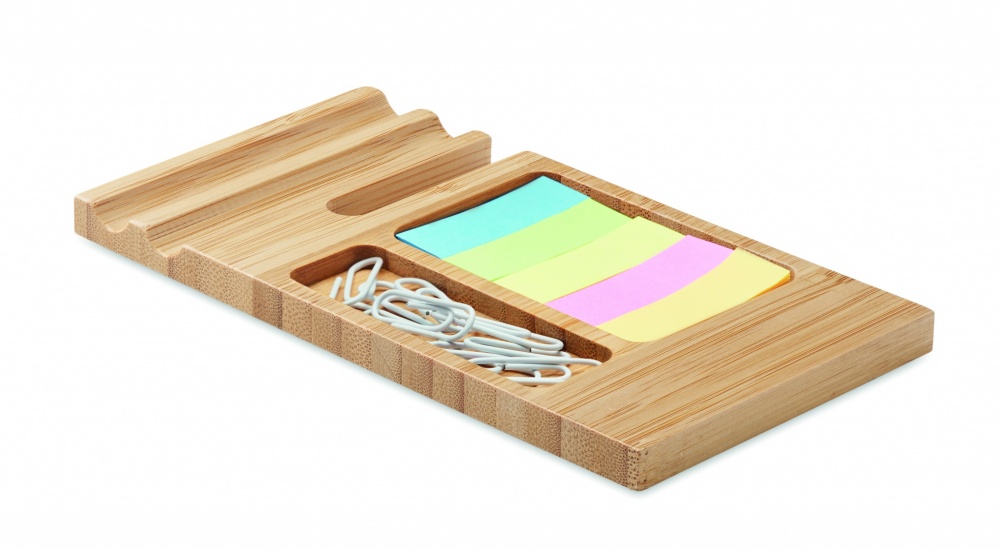 Logo trade business gifts image of: Bamboo desk phone stand