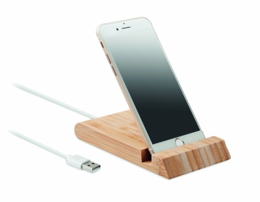 Logo trade promotional items picture of: Bamboo wireless charger  10W ODOS