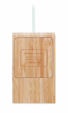 Logotrade promotional merchandise picture of: Bamboo wireless charger  10W ODOS