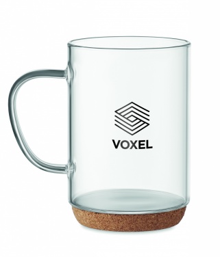Logo trade promotional items picture of: Glass mug 400ml with cork base