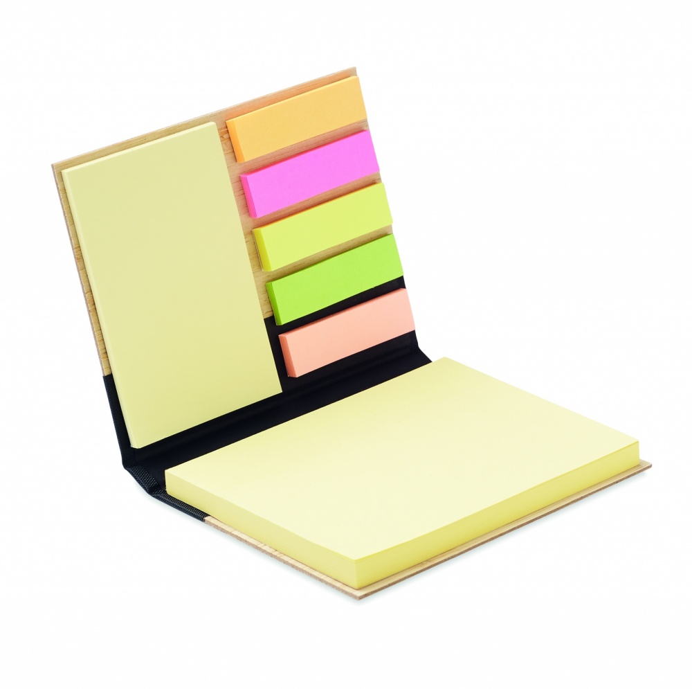 Logo trade corporate gifts image of: Bamboo sticky note memo pad