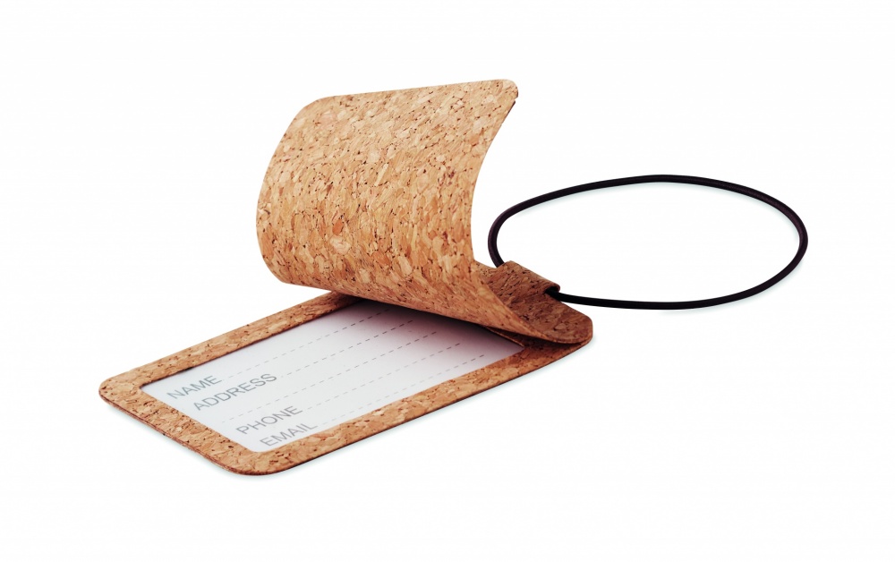 Logo trade promotional products image of: Cork luggage tag