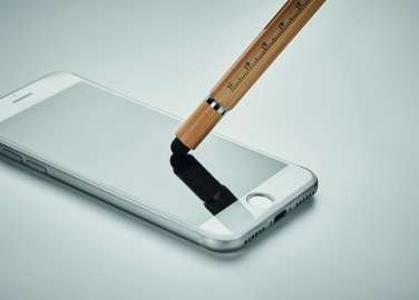 Logo trade advertising products picture of: Spirit level pen in bamboo