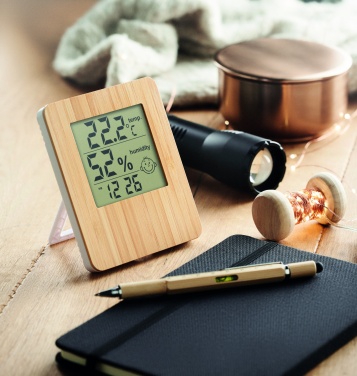 Logo trade promotional item photo of: Bamboo weather station