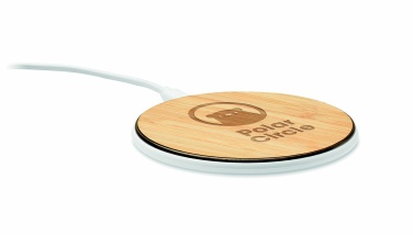 Logo trade promotional gift photo of: Bamboo wireless charger 10W