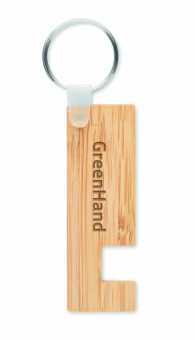 Logotrade promotional products photo of: Bamboo stand and key ring Savonlinna