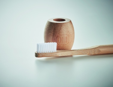 Logo trade corporate gifts image of: Bamboo tooth brush with stand
