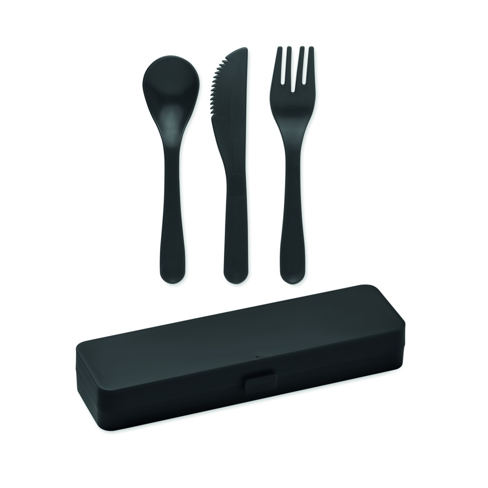 Logo trade promotional items image of: Cutlery set recycled PP