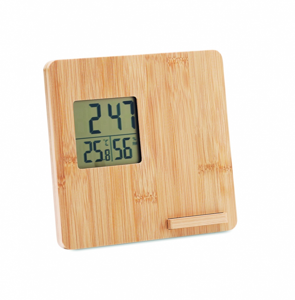 Logotrade corporate gifts photo of: Bamboo weather station 10W