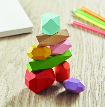 Logotrade corporate gifts photo of: 8 stacking wood rocks in pouch