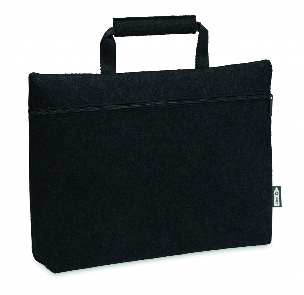 Logo trade business gifts image of: RPET felt zippered laptop bag