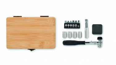 Logotrade business gift image of: 13 piece tool set, bamboo case