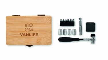 Logotrade promotional item image of: 13 piece tool set, bamboo case