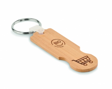 Logotrade advertising products photo of: Bamboo euro token key ring Rauma