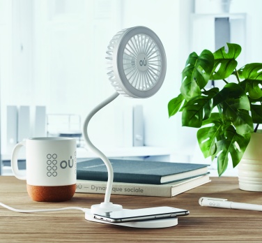 Logo trade promotional product photo of: Desktop charger fan with light