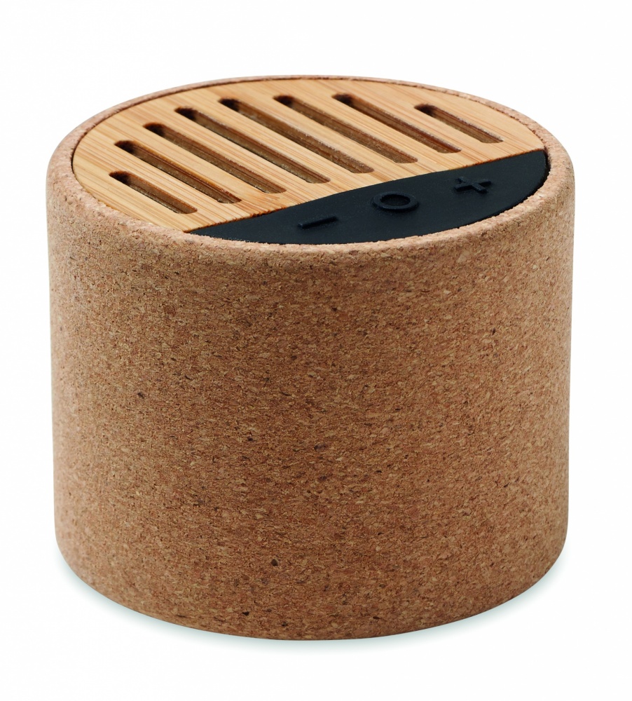 Logo trade promotional products picture of: Round cork wireless speaker